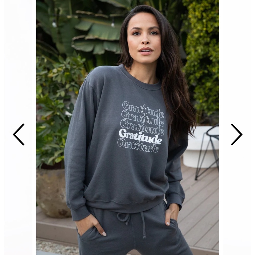 Gray Gratitude Suburban Riot Sweatshirt Size Large